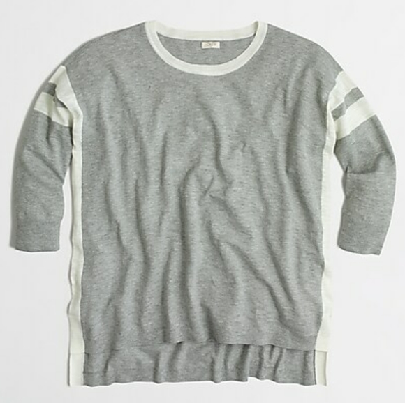 J. Crew Sweaters - B2G1 J. Crew Lightweight Gray/White Stripe Sweater